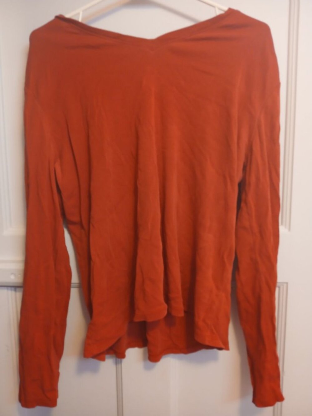 Cherokee Womens L Red Long Sleeve Shirt